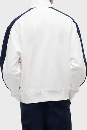 Tommy Jeans Pamuk Regular Fit Yarım Fermuarlı Dik Yaka Sweat Erkek SWEAT DM0DM23244 YBL BEYAZ