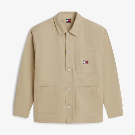 Tommy Hilfiger Essential Overshirt Erkek Bej Gömlek