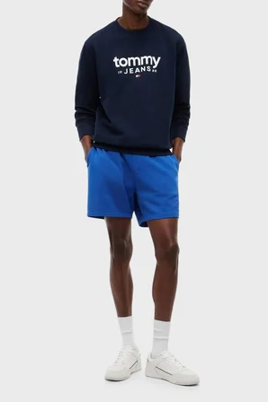 Tommy Jeans Pamuklu Regular Fit  Bisiklet Yaka Sweat Erkek SWEAT DM0DM23392 C1G LACİVERT