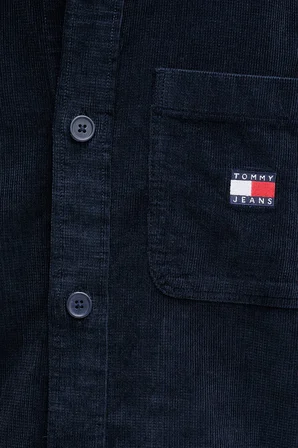 Tommy Jeans Pamuklu Loose Fit Uzun Kollu Kadife Gömlek Erkek GÖMLEK DM0DM21698 C1G LACİVERT
