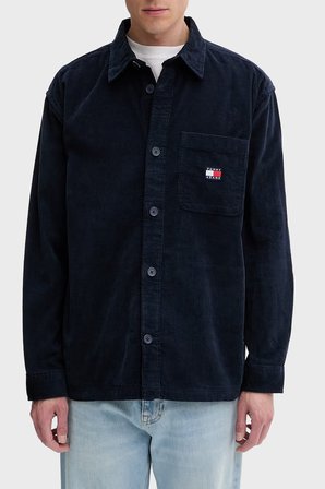 Tommy Jeans Pamuklu Loose Fit Uzun Kollu Kadife Gömlek Erkek GÖMLEK DM0DM21698 C1G LACİVERT