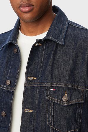 Tommy Jeans Pamuklu Relaxed Fit Kot Ceket Erkek MONT DM0DM23328 1BK MAVİ