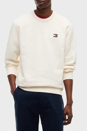 Tommy Jeans Regular Fit Pamuklu Bisiklet Yaka Sweat Erkek SWEAT DM0DM21921 AEF BEJ