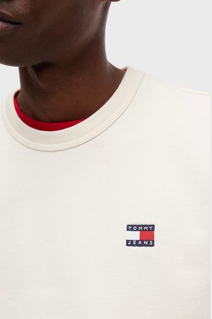Tommy Jeans Regular Fit Pamuklu Bisiklet Yaka Sweat Erkek SWEAT DM0DM21921 AEF BEJ