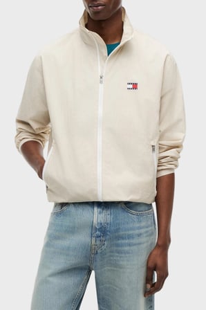 Tommy Jeans Logolu Regular Fit Dik Yaka Mont Erkek MONT DM0DM23229 ACI BEJ