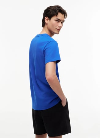 Tommy Jeans Mavi Erkek T-Shirt DM0DM22538C63 TJM SLIM SIGN CHEST
