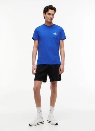 Tommy Jeans Mavi Erkek T-Shirt DM0DM22538C63 TJM SLIM SIGN CHEST