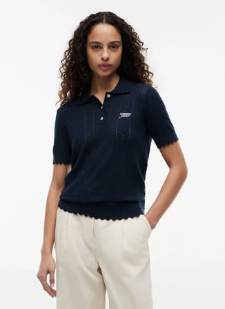 Tommy Jeans Lacivert Kadın Nakışlı Polo T-Shirt DW0DW22932C1G