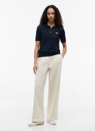 Tommy Jeans Lacivert Kadın Nakışlı Polo T-Shirt DW0DW22932C1G