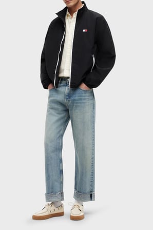 Tommy Jeans Logolu Regular Fit Dik Yaka Mont Erkek MONT DM0DM23229 BDS SİYAH