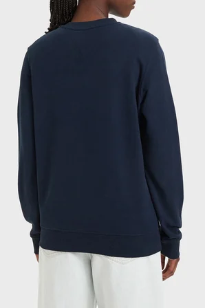 Tommy Hilfiger Logolu Pamuklu Regular Fit Bisiklet Yaka Sweat Kadın SWEAT DW0DW22829 C1G LACİVERT