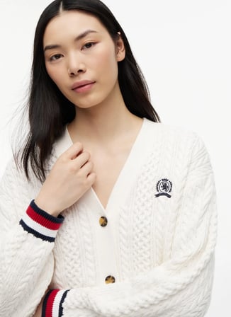 Tommy Jeans Beyaz Kadın Triko Hırka DW0DW22934YBH