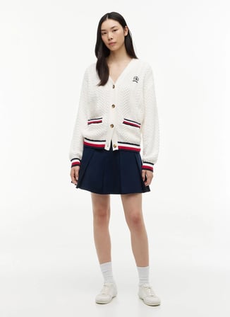 Tommy Jeans Beyaz Kadın Triko Hırka DW0DW22934YBH