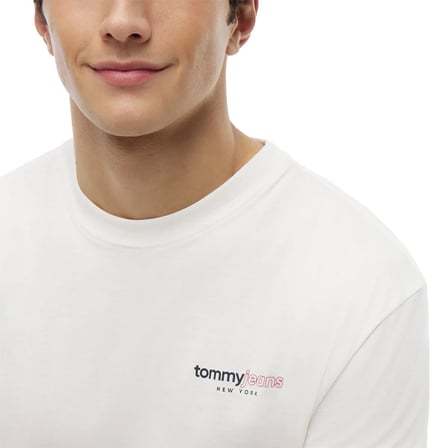 TOMMY HILFIGER Erkek Marka Logolu Günlük Kullanıma Uygun BBeyazZ T-Shirt DM0DM23375 YBH