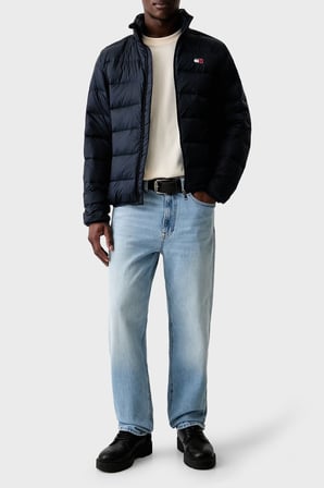 Tommy Jeans Kapitoneli Relaxed Fit Dik Yaka Mont Erkek MONT DM0DM23231 C1G LACİVERT