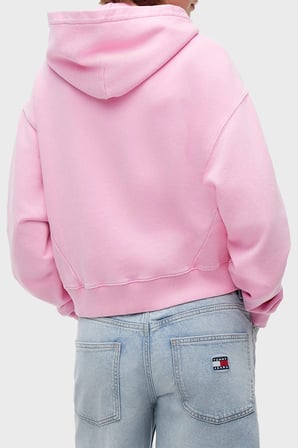 Tommy Jeans Logolu Regular Fit Kapüşonlu Sweat Kadın SWEAT DW0DW22906 TOU PEMBE