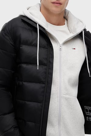 Tommy Jeans Kapitoneli Relaxed Fit Dik Yaka Mont Erkek MONT DM0DM23231 BDS SİYAH
