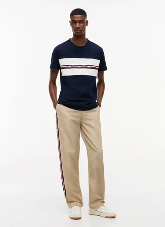 Tommy Jeans Lacivert Erkek Regular Fit Logo Baskılı T-Shirt DM0DM23245C1G TJM REG TAPE TEE, C1G