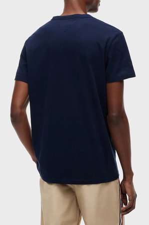 Tommy Jeans Logolu % 100 Pamuk  Regular Fit Bisiklet Yaka T Shirt Erkek T SHİRT DM0DM23245 C1G LACİVERT