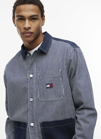 Tommy Jeans Lacivert Erkek Denim Gömlek DM0DM236601BK SHIRT JACKET CJ6053