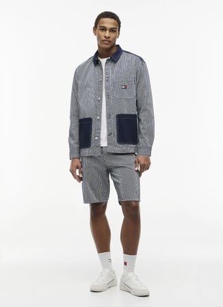 Tommy Jeans Lacivert Erkek Denim Gömlek DM0DM236601BK SHIRT JACKET CJ6053