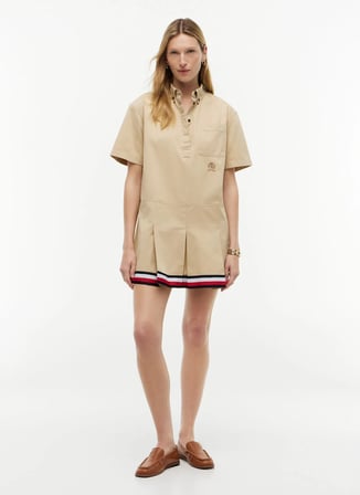Tommy Jeans Bej Kadın Polo Yaka Elbise DW0DW22848AB9