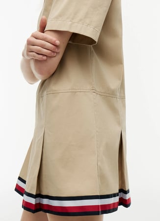 Tommy Jeans Bej Kadın Polo Yaka Elbise DW0DW22848AB9