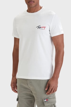TOMMY HILFIGER Erkek Marka Logolu Günlük Kullanıma Uygun BBeyazZ T-Shirt DM0DM22538 YBH