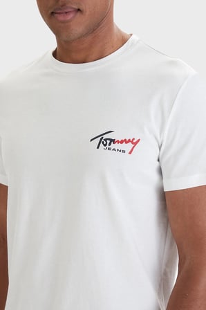 TOMMY HILFIGER Erkek Marka Logolu Günlük Kullanıma Uygun BBeyazZ T-Shirt DM0DM22538 YBH