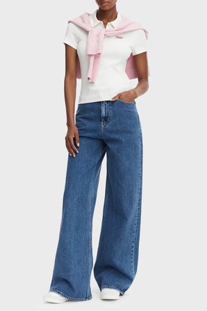 Tommy Jeans Pamuklu Wide Leg Fit Yüksek Bel Jean Kadın KOT PANTOLON DW0DW23069 1A5 MAVİ