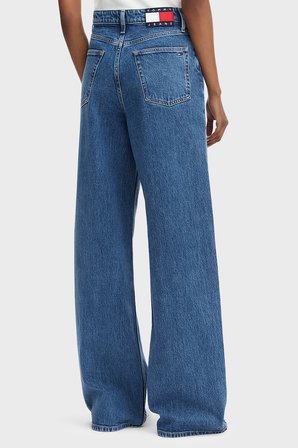 Tommy Jeans Pamuklu Wide Leg Fit Yüksek Bel Jean Kadın KOT PANTOLON DW0DW23069 1A5 MAVİ