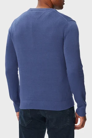 Tommy Jeans Pamuklu Regular Fit Bisiklet Yaka Kazak Erkek KAZAK DM0DM22853 C6Q MAVİ