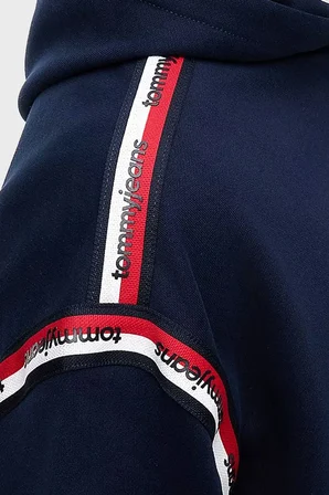 Tommy Jeans Pamuklu Relaxed Fit Kapüşonlu Yaka Sweat Erkek SWEAT DM0DM23155 C1G LACİVERT