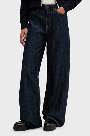Tommy Jeans Pamuklu Yüksek Bel Geniş Paça Jean Kadın KOT PANTOLON DW0DW23093 1BK MAVİ