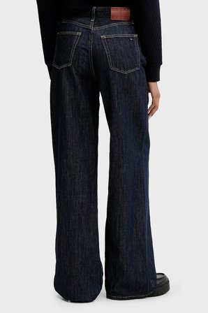 Tommy Jeans Pamuklu Yüksek Bel Geniş Paça Jean Kadın KOT PANTOLON DW0DW23093 1BK MAVİ