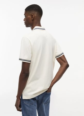Tommy Jeans Bej Erkek Polo T-Shirt DM0DM22700AEF TJM REG TIPPED POLO