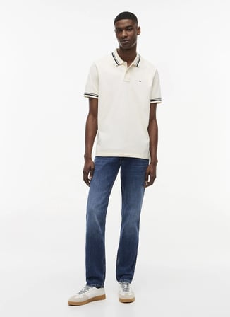 Tommy Jeans Bej Erkek Polo T-Shirt DM0DM22700AEF TJM REG TIPPED POLO