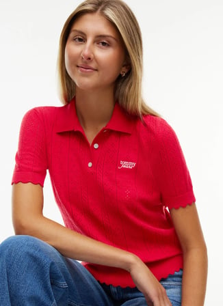 Tommy Jeans Kırmızı Kadın Nakışlı Polo T-Shirt DW0DW22932XK9