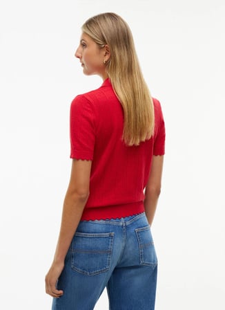 Tommy Jeans Kırmızı Kadın Nakışlı Polo T-Shirt DW0DW22932XK9