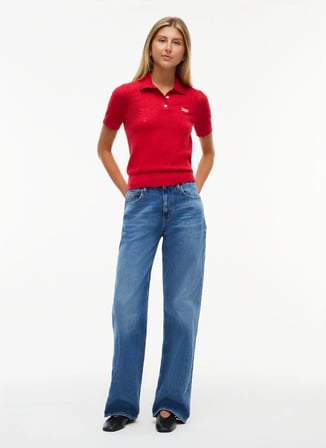 Tommy Jeans Kırmızı Kadın Nakışlı Polo T-Shirt DW0DW22932XK9