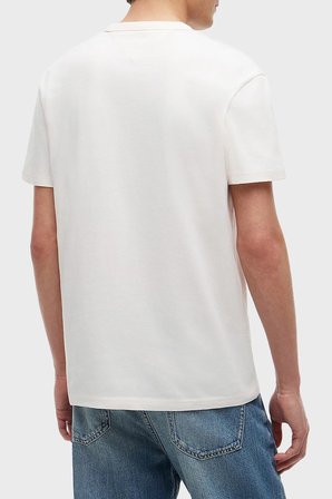 Tommy Jeans Logolu % 100 Pamuk  Regular Fit Bisiklet Yaka T Shirt Erkek T SHİRT DM0DM23245 YBH BEYAZ