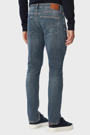 Tommy Jeans Pamuk Slim Fit Normal Bel Dar Paça Jean Erkek KOT PANTOLON DM0DM23346 1DA GRİ
