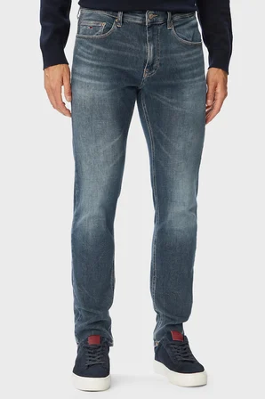 Tommy Jeans Pamuk Slim Fit Normal Bel Dar Paça Jean Erkek KOT PANTOLON DM0DM23346 1DA GRİ