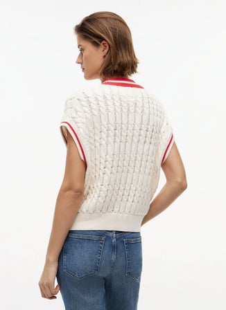 Tommy Jeans Beyaz Kadın Triko Yelek DW0DW22927YBH