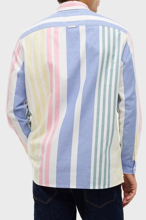 Tommy Jeans %100 Pamuk Relaxed Fit Çizgili Gömlek Erkek GÖMLEK DM0DM23246 YBL BEYAZ