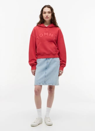 Tommy Jeans Kırmızı Kadın Nakışlı Sweatshirt DW0DW22822XK9