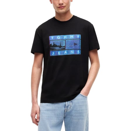 TOMMY HILFIGER Erkek Marka Logolu Günlük Kullanıma Uygun Siyah T-Shirt DM0DM23191 BDS
