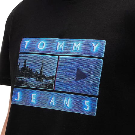 TOMMY HILFIGER Erkek Marka Logolu Günlük Kullanıma Uygun Siyah T-Shirt DM0DM23191 BDS