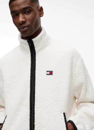 Tommy Jeans Bej Erkek Sweatmont DM0DM22345AEF TJM RLX BADGE ZIP-TH