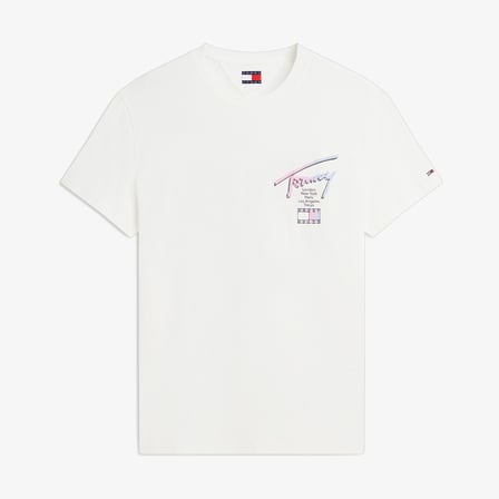 Tommy Hilfiger Reg City Sign Ss Erkek Bej T-Shirt